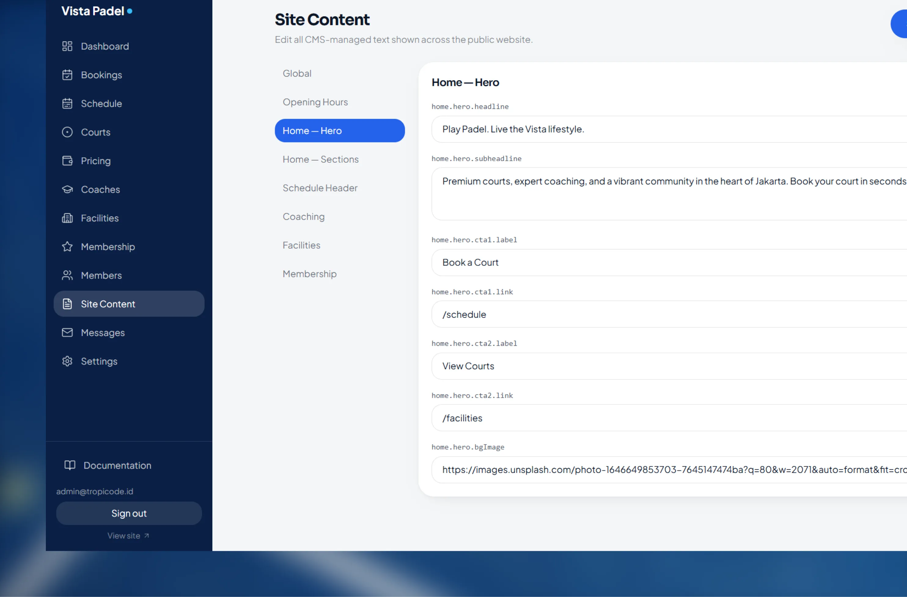 Vista Padel Club — Premium Court Booking & Club Management Platform — 9