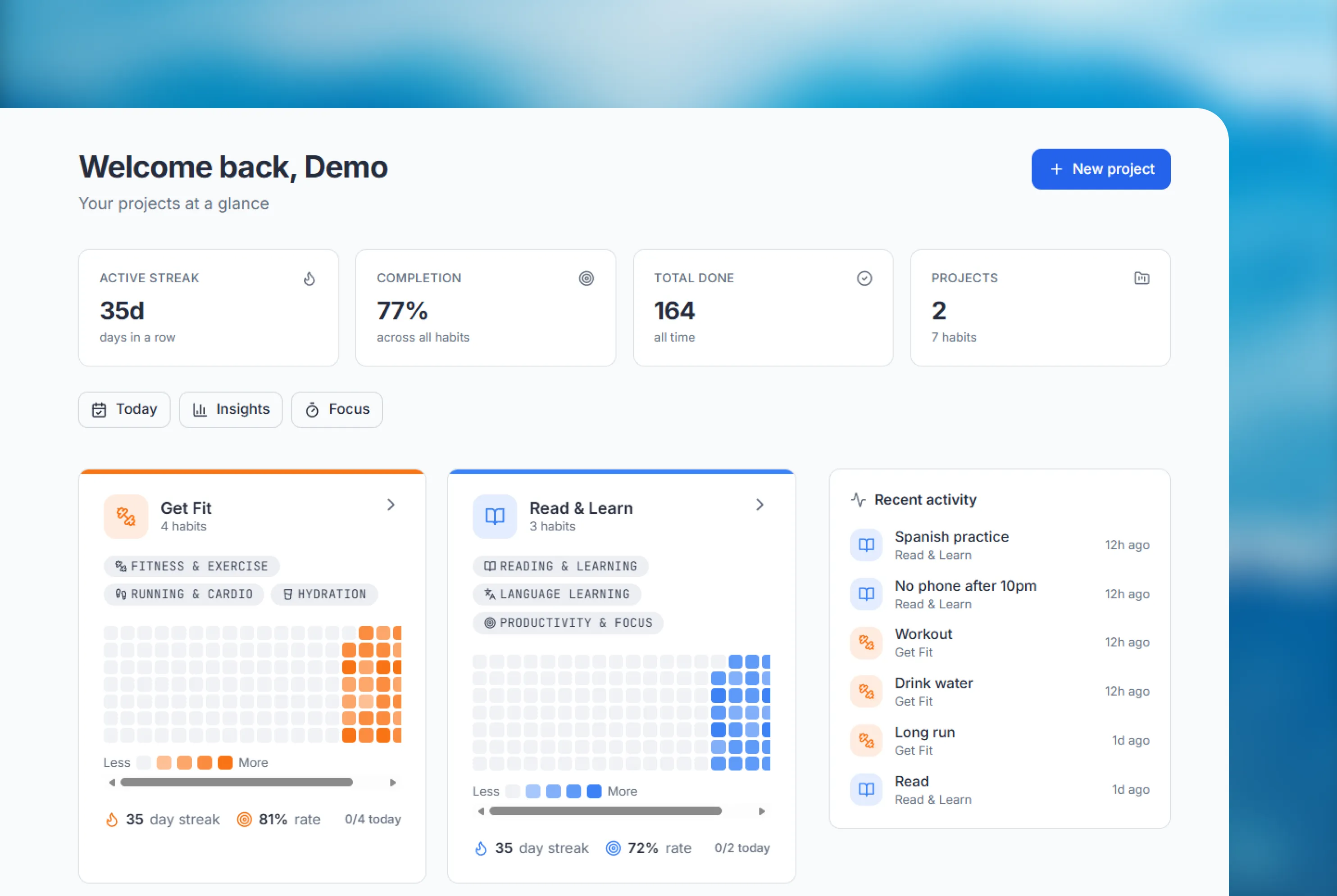 GlowTrack — Multi-Project Habit Tracker — 1